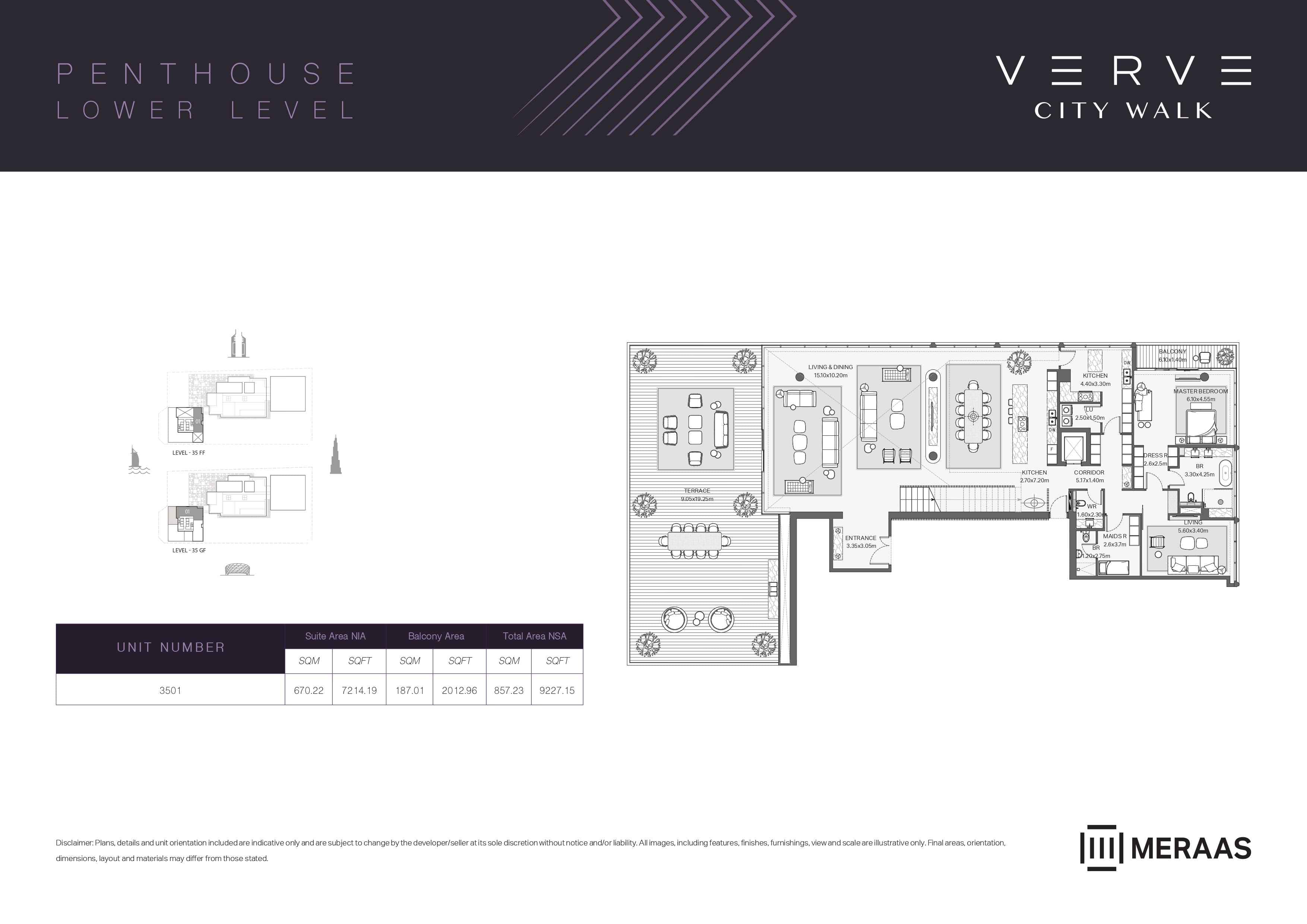 Verve City Walk - Tower A, 5-Bed Floor Plan, type: Tower A - Penthouse - Lower Level