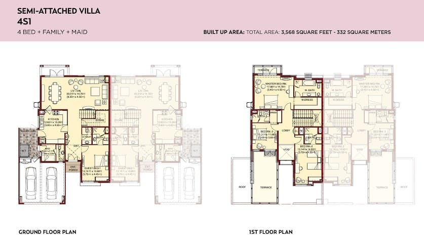 Villa Lantana 1, 4-Bed Floor Plan, type: 4br semi-attached_villa1
