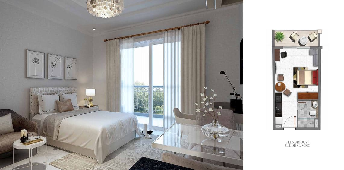Vincitore Benessere A, 0-Bed Floor Plan, type: Studio