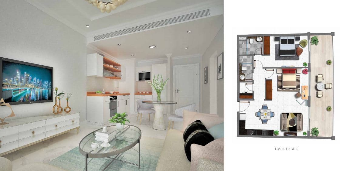 Vincitore Benessere A, 2-Bed Floor Plan, type: 2 Bedroom