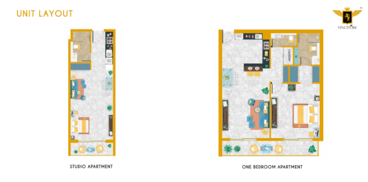 Vincitore Boulevard 1, 0-Bed Floor Plan, type: Studio