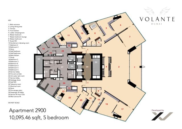 Volante, 5-Bed Floor Plan, type: 5 Bedroom