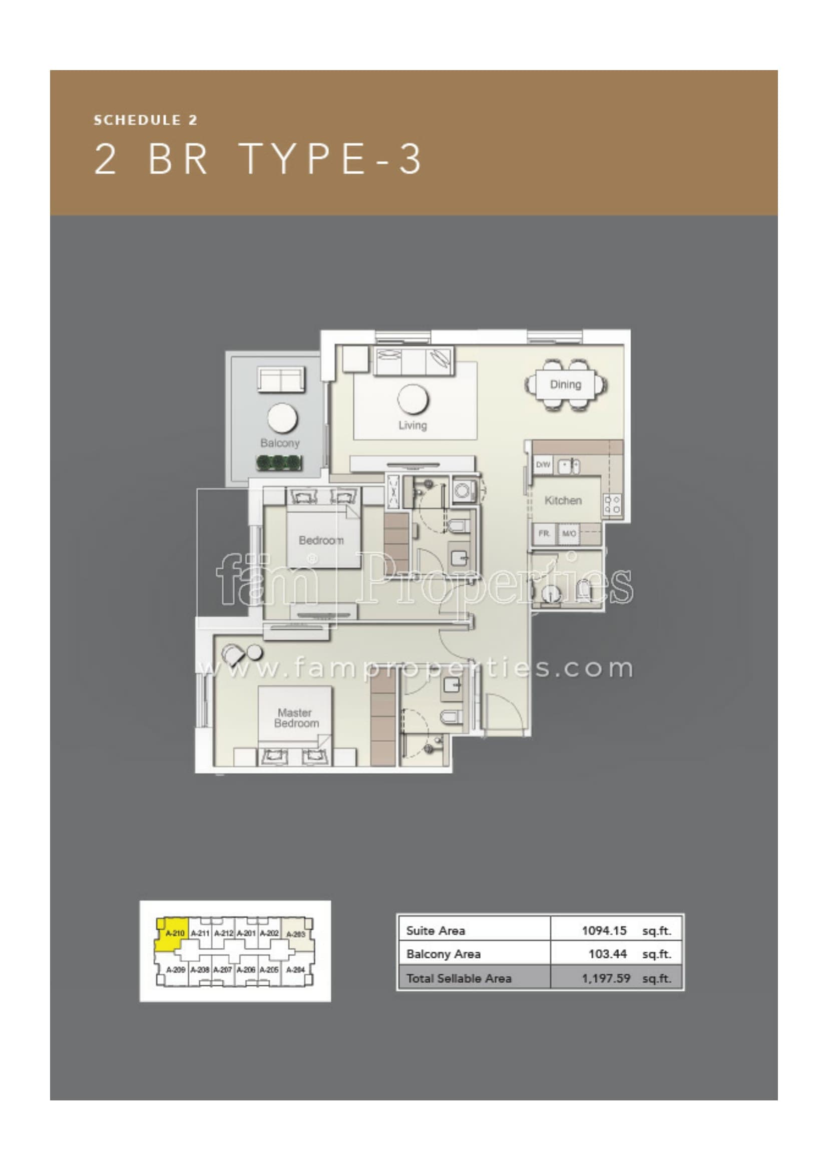 Wilton Terraces one, 2-Bed Floor Plan, type: 2 Bedroom