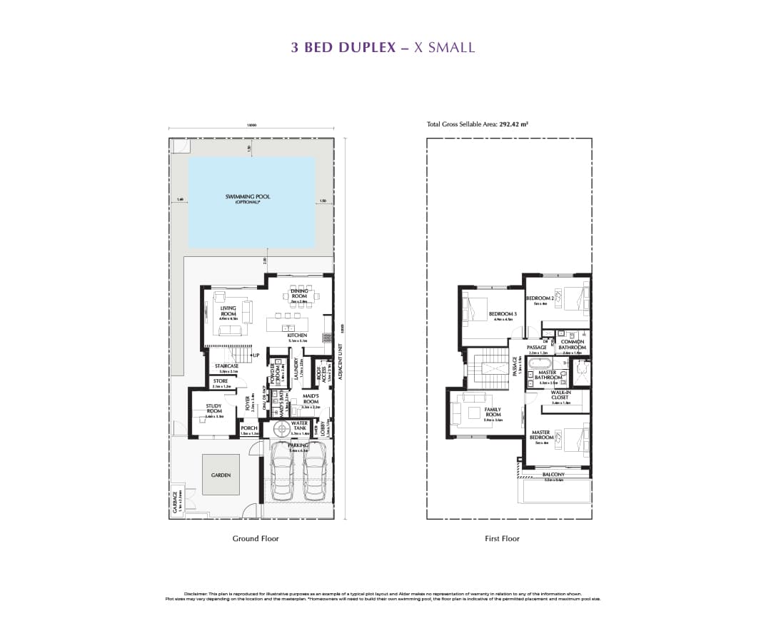 Yas Acres, 3-Bed Floor Plan, type: 3 Bedroom