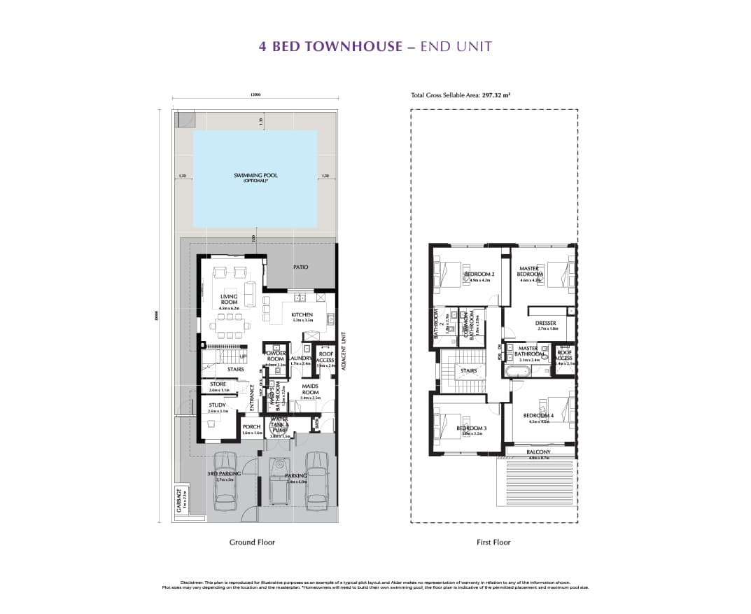 Yas Acres, 4-Bed Floor Plan, type: 4 Bedroom