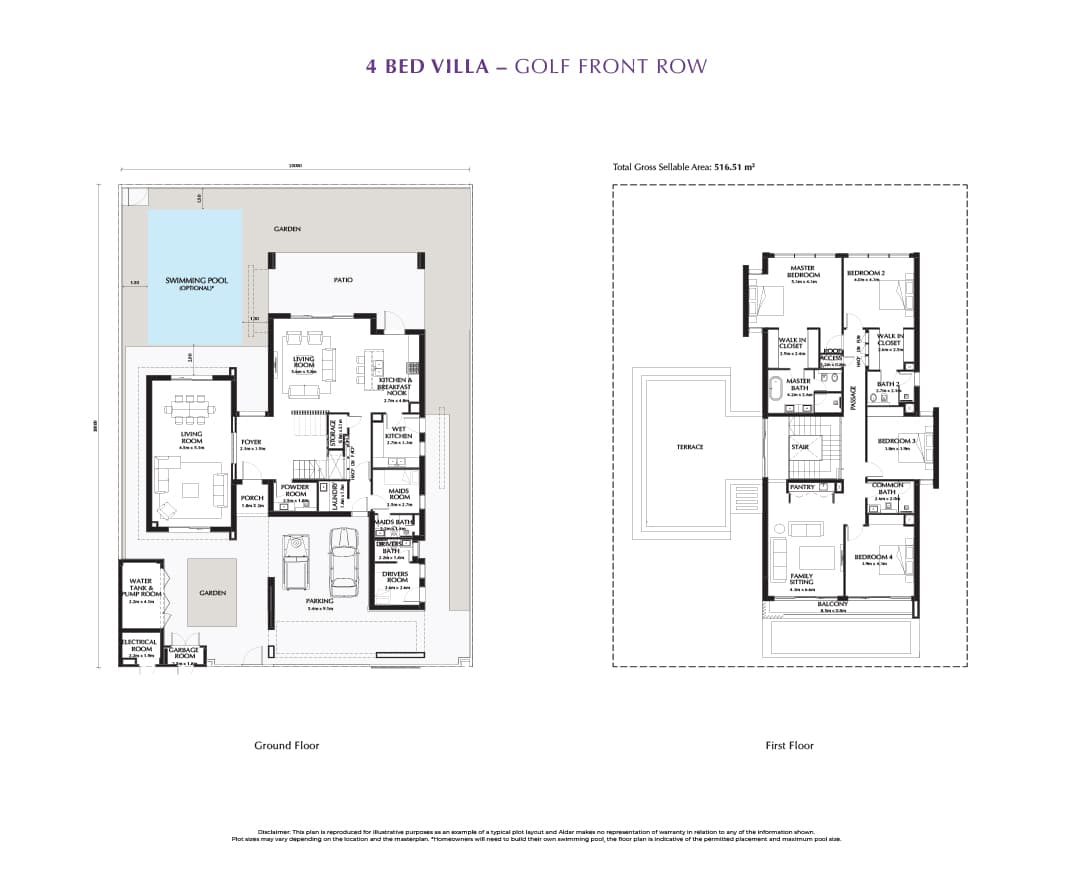 Yas Acres, 4-Bed Floor Plan, type: 4 Bedroom