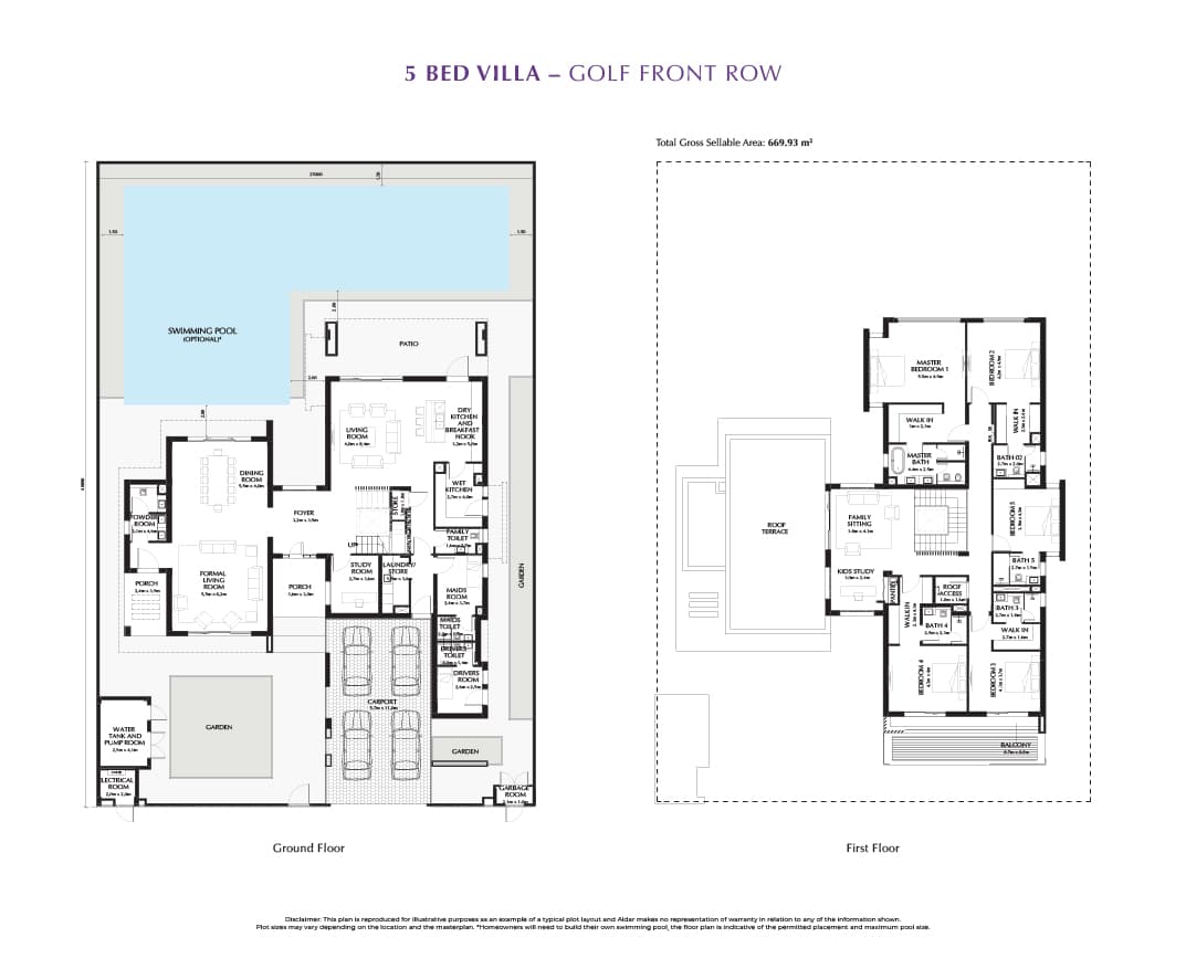 Yas Acres, 5-Bed Floor Plan, type: 5 Bedroom