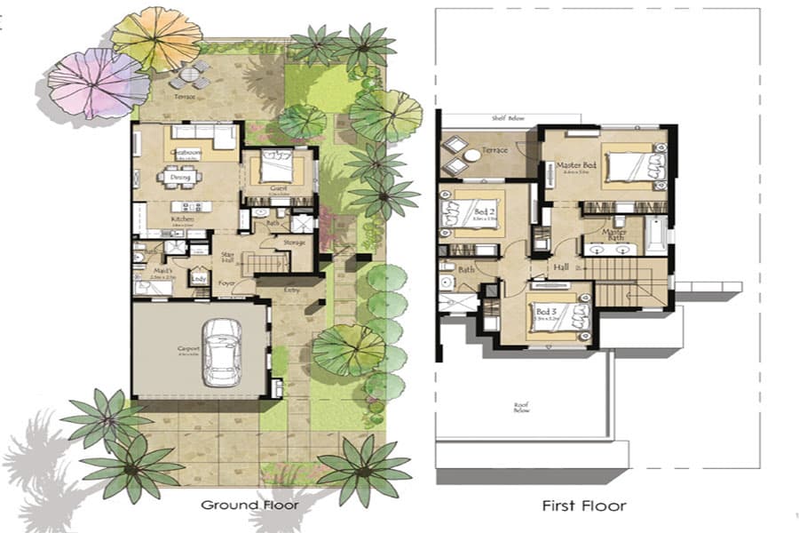 Zahra Townhouses, 4-Bed Floor Plan, type: 4 Bedroom Type 3