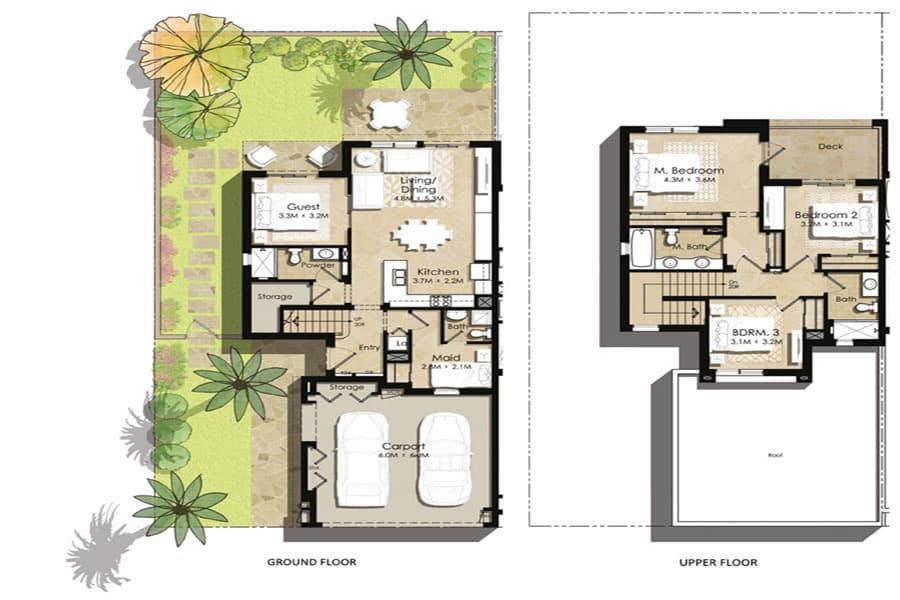 Zahra Townhouses, 4-Bed Floor Plan, type: 4 Bedroom Type 4