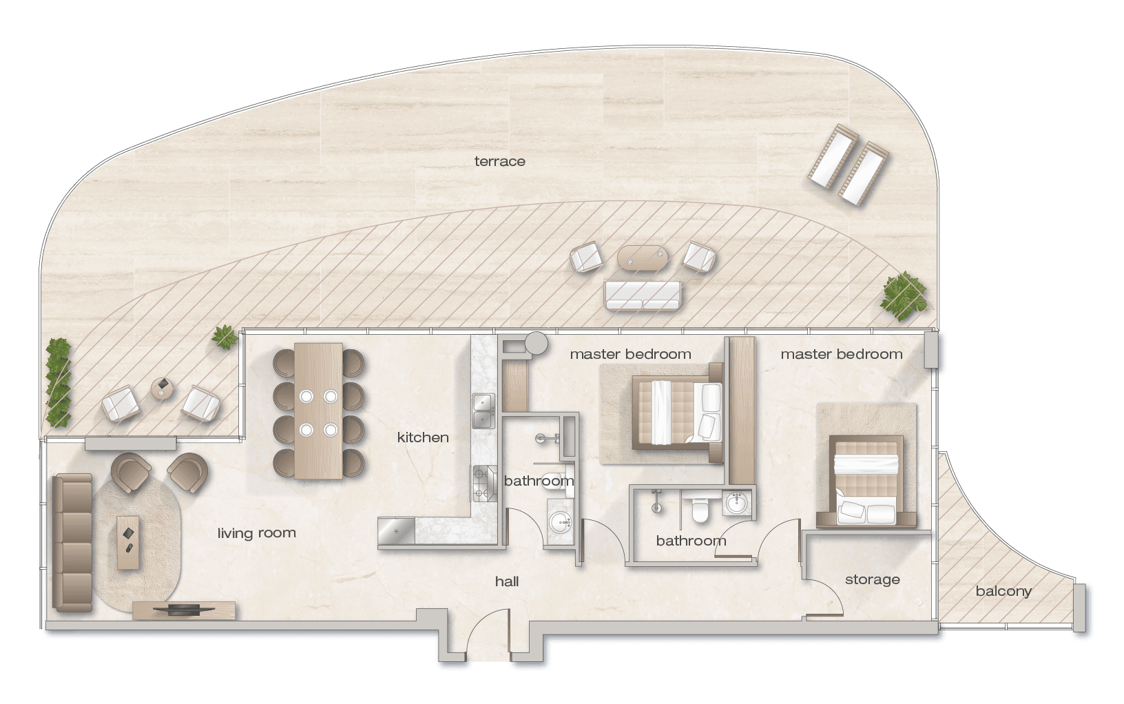 Zephyra Residences, 2-Bed Floor Plan, type: 2 Bed