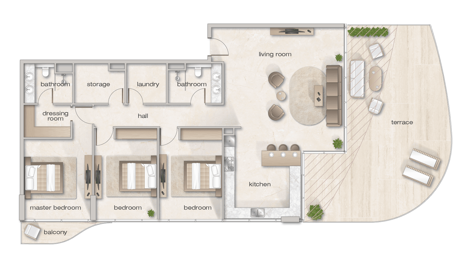 Zephyra Residences, 3-Bed Floor Plan, type: 3 Bed