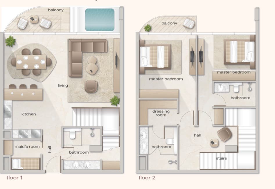 Zephyra Residences, 2-Bed Floor Plan, type: 2 Bed