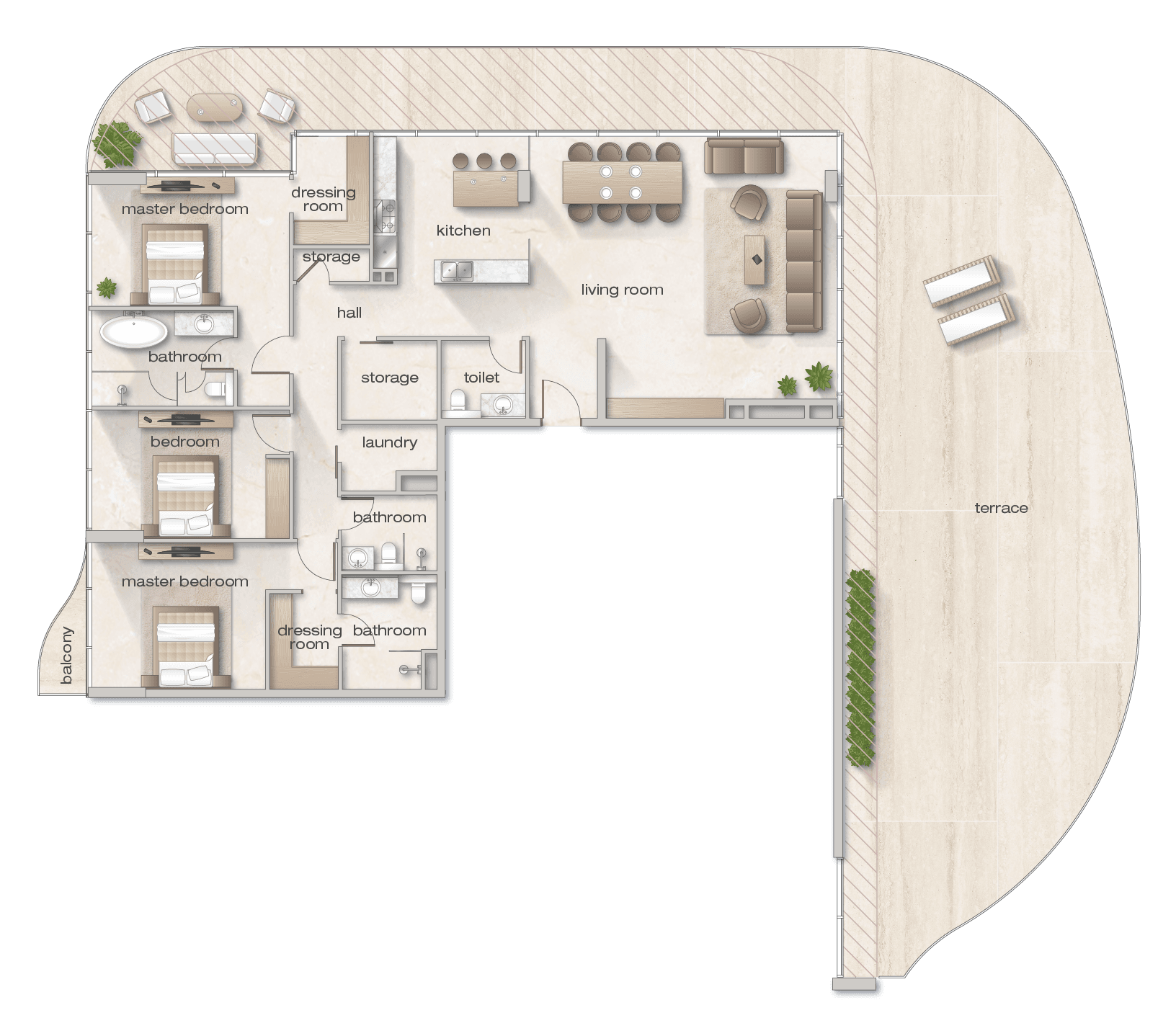 Zephyra Residences, 3-Bed Floor Plan, type: 3 Bed