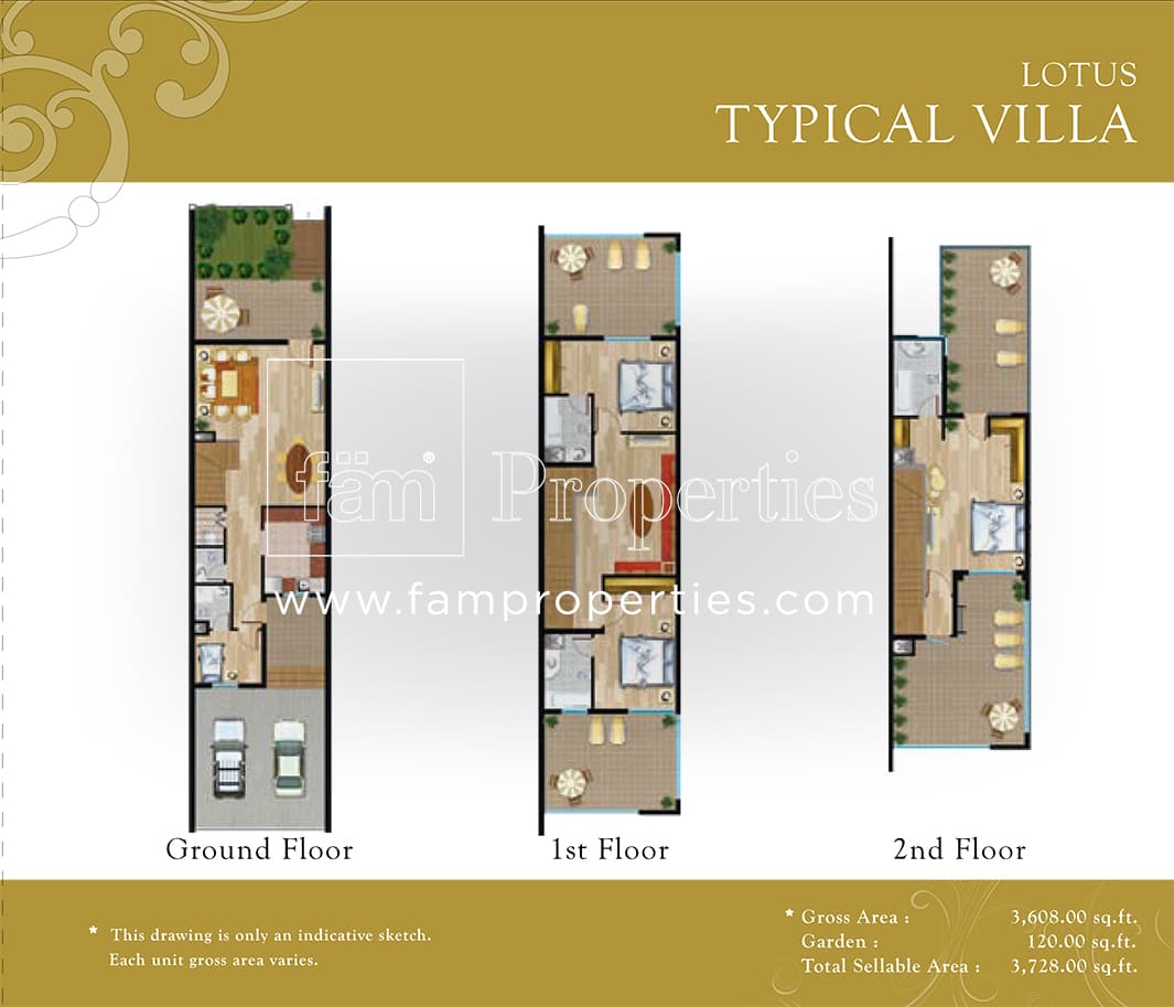 Lotus Park - Jumeirah Village Circle, 3-Bed Floor Plan, type: 3 Bedroom