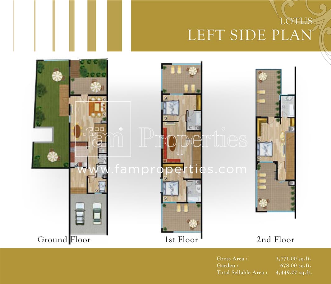 Lotus Park - Jumeirah Village Circle, 3-Bed Floor Plan, type: 3 Bedroom