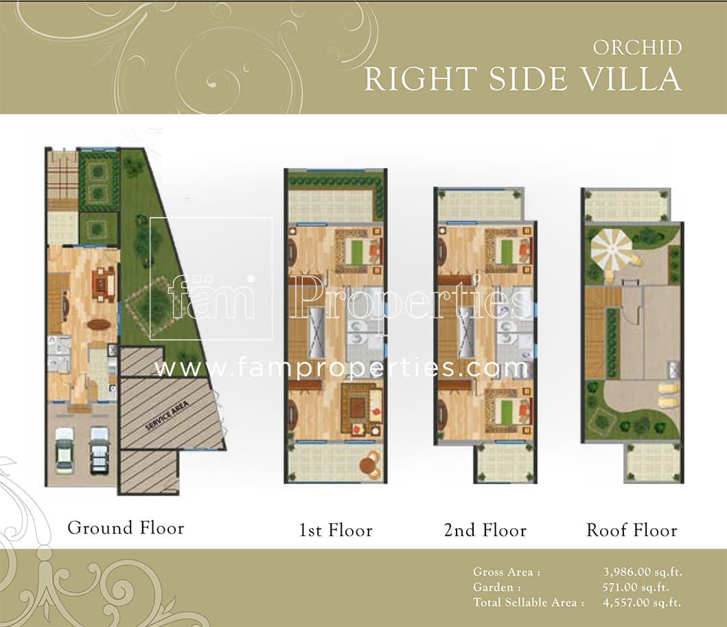 Orchid Park - Jumeirah Village Circle, 4-Bed Floor Plan, type: 4 Bedroom