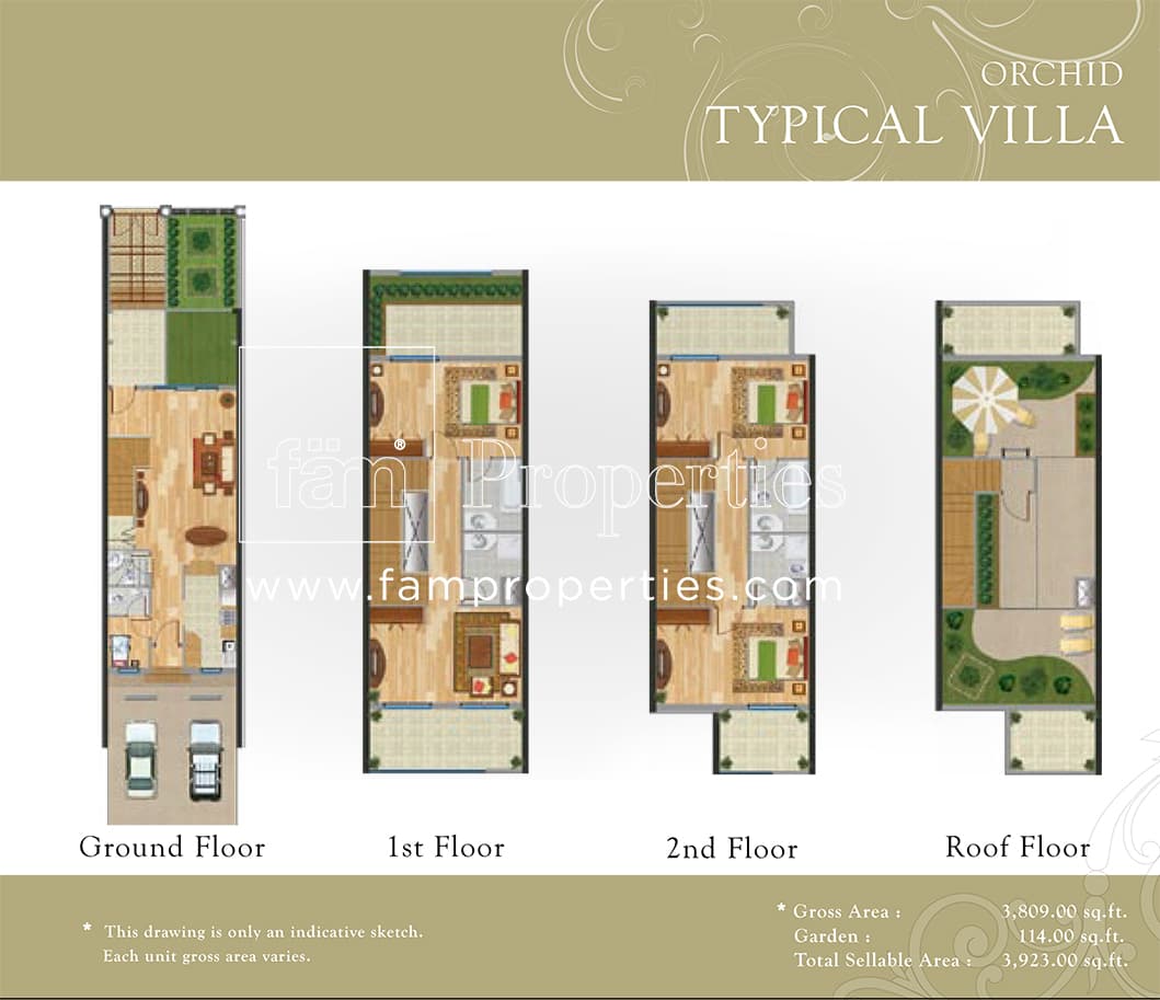 Orchid Park - Jumeirah Village Circle, 4-Bed Floor Plan, type: 4 Bedroom
